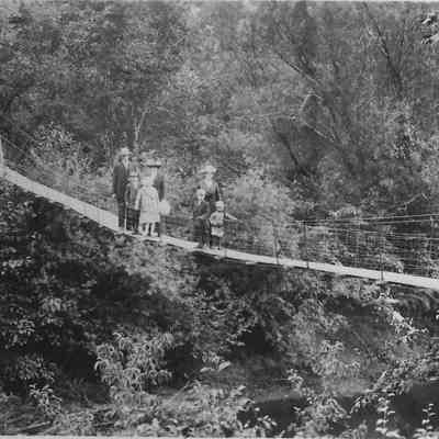 Photograph of swing bridge from RR Tracks to Picnic Grounds, Mohawk, Oregon