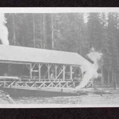 Photograph of Charlie Pott's sawmill on Odell Lake, Oregon