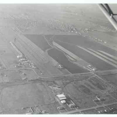 Aerial photograph of the Springfield airport and area, circa 1960