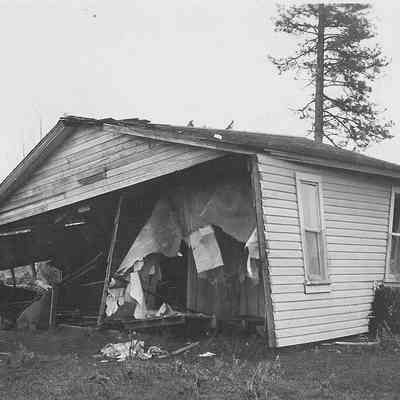 Photograph of house flood damage, date unknown