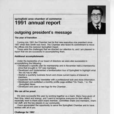 Annual Report, Springfield Chamber of Commerce, 1991