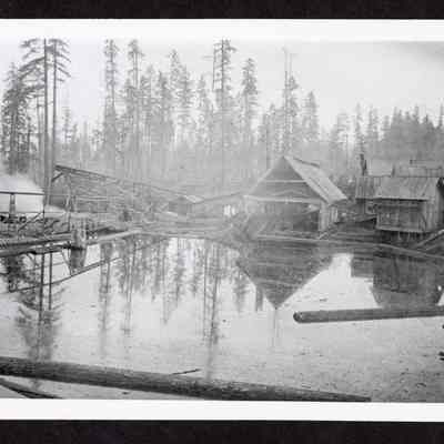 Photograph of Mill pond at Fischer's Mill, Marcola, Oregon, circa 1907