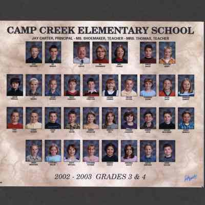 Photograph of Student Body Grades 3-4, Camp Creek Elementary School, circa 2002-2003