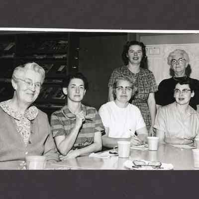 Photograph of the 1960s Springfield Public Library and staff
