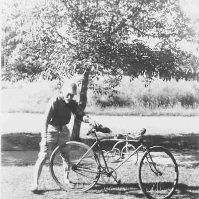 Photograph of Willie Knickerbocker & Bicycle