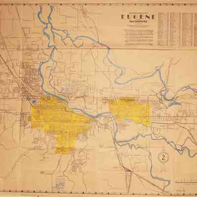 Street Map of Springfield and Eugene, 1950