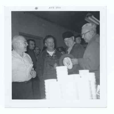Photograph of Harry Fox's retirement celebration at South Pacific Railroad, 1964