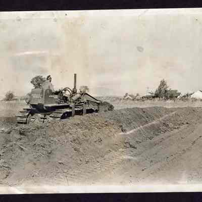 Photograph of Inter-city Equipment on Street Construction, 1950