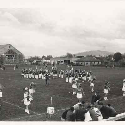 Union High Band practice on ball field 1940s