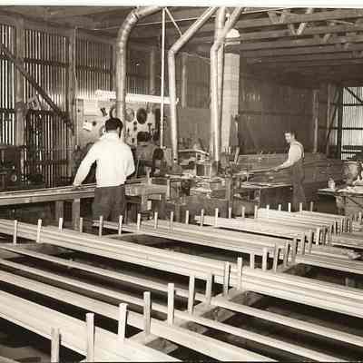 Photograph of Crew in Lumber Mill, unknown date and location