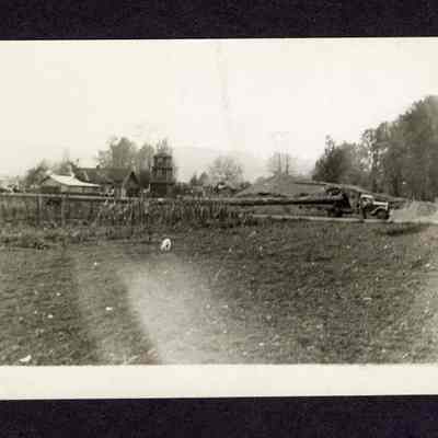 Photograph of Spar Pole being Pulled, circa 1930