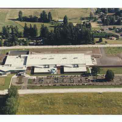 Aerial photograph of the hospital and area on International Way, Springfield, circa 1980