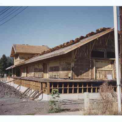 Photograph of the Springfield Train Depot restauration, 1990