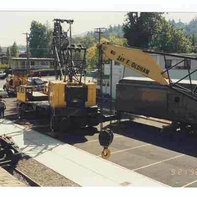 Photograph of the RPO Railcar relocation, Springfield, 1992