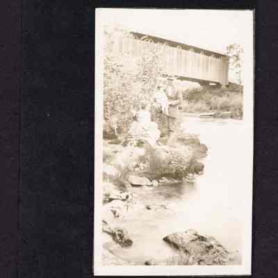 Photograph, Family by Bridge, Haydon Bridge, Undated