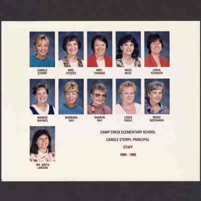 Photograph, Camp Creek Elementary, Staff, 1994-1995.