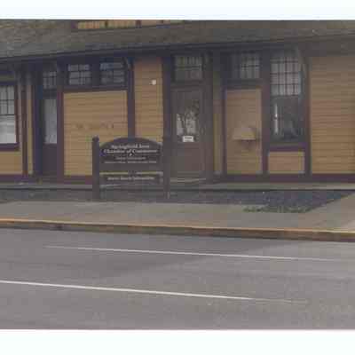 Photograph of the Springfield Chamber of Commerce building, former Train Depot, circa 1992