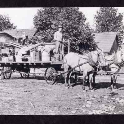 Photograph of a Man on Horse Drawn Wagon, Undated