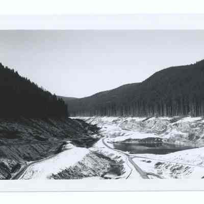Photograph of the construction of a reservoir, Oregon, undated