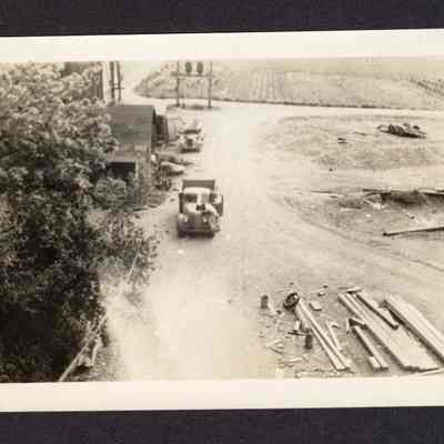 Photograph of Truck and Oil Shed at Intercity, 1948