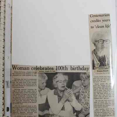 Loose newspaper clipping in binder insert
