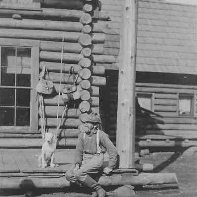 Photograph of George Frizzel at Log Cabin Inn, 1907