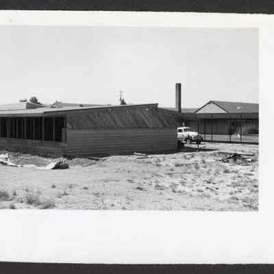 Photograph of construction area, unknown, undated