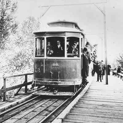 Photograph of Street Car with Passengers