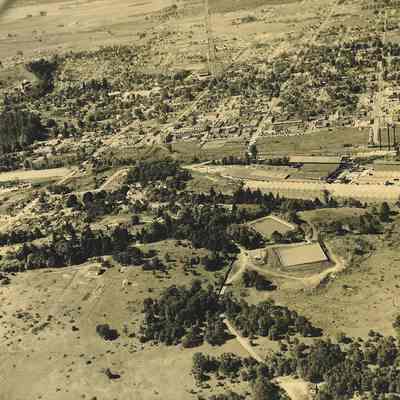 Photograph of aerial view looking northwest, Springfield, Oregon, 1951