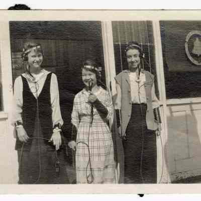 Photograph of Etta Davis, Isabell Huges, Bea Mitchell, Pacific Telephone and Telegraph Company, 1935