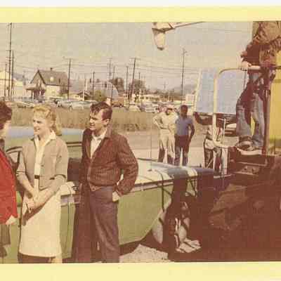 Photograph of "Chartoose Caboose" Filming, Springfield, Oregon, circa 1960