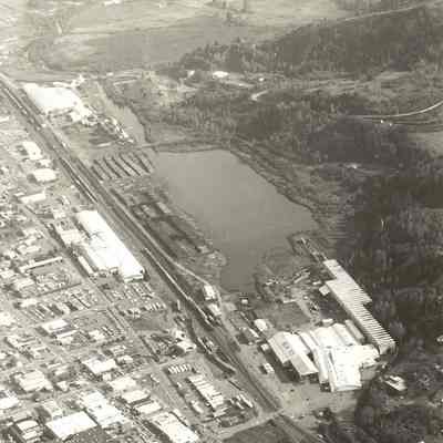 Aerial photograph of the Booth-Kelly Mill and area, Springfield, Oregon
