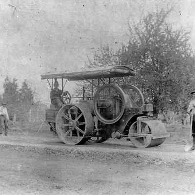 Photograph of street improvement on Franklin Blvd. through Glenwood, Oregon, circa 1900