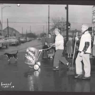 Photograph of Christmas Parade. Date unknown.