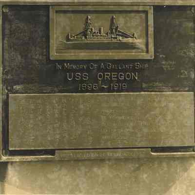 Photograph of the Marker Memorializing the Ship U.S.S. Oregon, Yokosuka, Japan, 1957