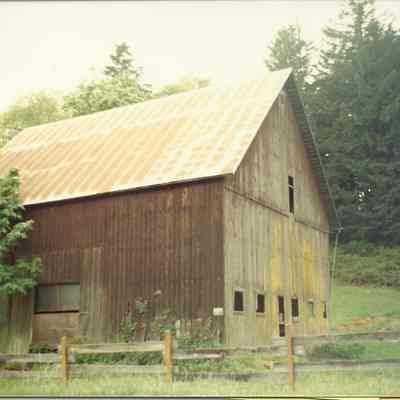 Photograph of brown barn in Mohawk, circa 1898