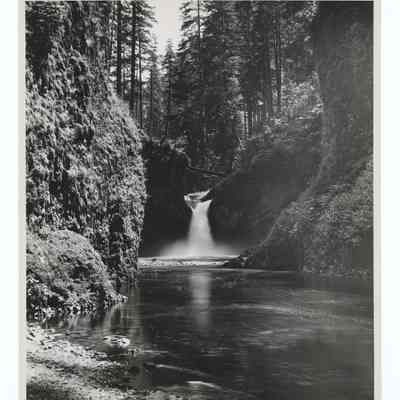 Photograph of a water fall, Oregon, circa 1950