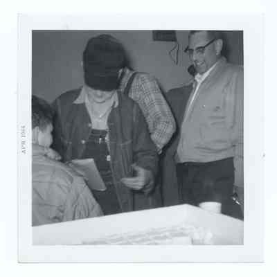Photograph of Harry Fox's retirement celebration at South Pacific Railroad, 1964