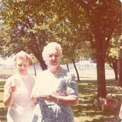 Photograph of Springfield High School Reunion for Class of 1930, Willamalane Park, Springfield, Oregon, 1970