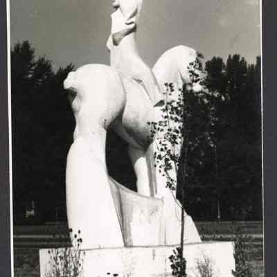 Photograph of Statue of White Horse at Western Entrance to Springfield, Date Unknown.