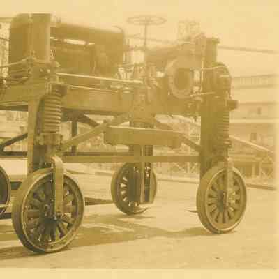 Photograph of a Jitney at the Booth-Kelly Lumber Yard, Wendling, Oregon