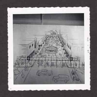 Photograph of a Drawing of Springfield, Oregon Business Fair. August 1957