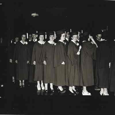Graduation, group of students, Union High School, 1940s.