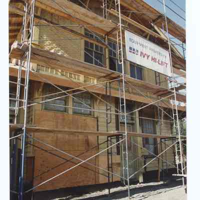 Photograph of the Springfield Train Depot restoration, circa 1992