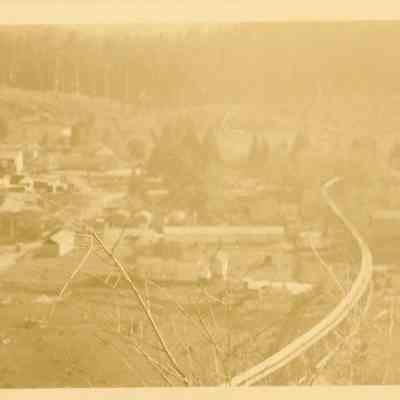 Photograph of Menefee Lumber Company lumber flume, West Wendling, Oregon, circa 1923-1926