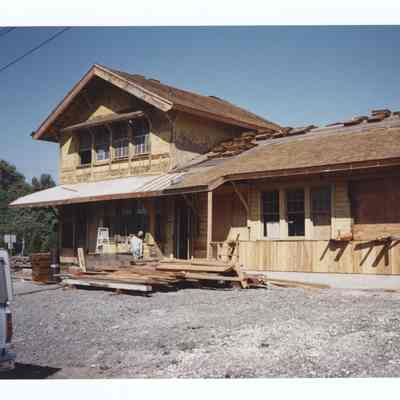 Photograph of the Springfield Train Depot Restoration, circa 1992