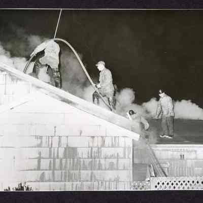 Photograph, Firemen at House Fire, Undated