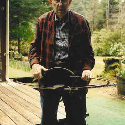 James R. Drury, holding bear trap
