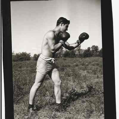 Boxer on Field, Springfield Union High, Undated.