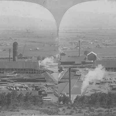 Photograph of stereoscope photo of Booth-Kelly Mill,